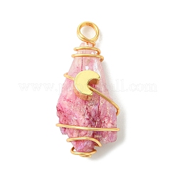 2Pcs Electroplated Natural Quartz Crystal Dyed Copper Wire Wrapped Pendants&nbsp;PALLOY-JF03170-01