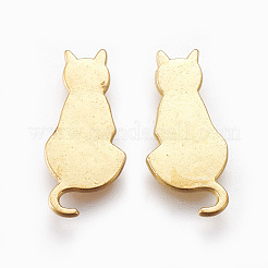 合金子猫カボション  UVレジンDIY用  エポキシ樹脂  プレスジュエリー  猫のシルエット  ゴールドカラー  17x8x1mm&nbsp;PALLOY-WH0051-01G-06