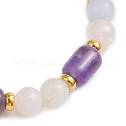 Natural Gemstone Round & Barrel Beads Stretch Bracelets for Women Men&nbsp;BJEW-JB13478