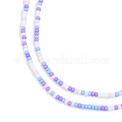オペークスプレープリントガラスビーズ連売り  艶消し  フラットラウンド  ミックスカラー  4~4.5x3mm  穴：1mm  約133~135個/連  15.43インチ〜15.75インチ（39.2~40cm）&nbsp;GLAA-N047-07-05