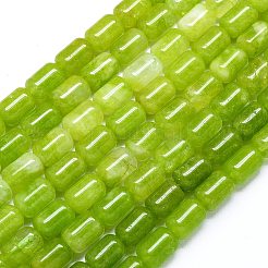 天然石マレーシアジェイドビーズ連売り  染め＆加熱  コラム  ミックスカラー  11.5~12x7.5~8.5mm  穴：1~1.2mm  約31~32個/連  15.16''（38.5センチメートル）&nbsp;G-B165-EM-8x12mm