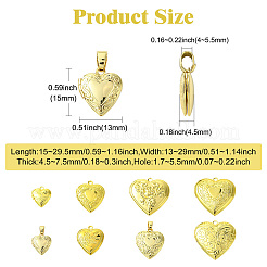 8Pcs 8 Styles Brass Locket Pendants&nbsp;KK-CJ0003-60