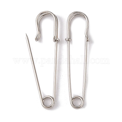 鉄のキルトピンは留め金のアクセサリー類のパーツをブローチ  プラチナ  60x13mm  ピン：1.5mm&nbsp;IFIN-R191-60mm-1