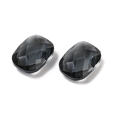 ガラスカボション  長方形  ブラック  8x6x3.5mm&nbsp;GLAA-D281-01-1