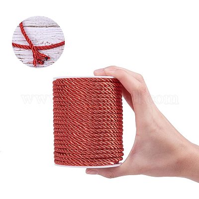 ポリエステルコード  ツイストコード  レッド  5mm  約18~19ヤード/ロール（16.4m〜17.3m /ロール）&nbsp;NWIR-PH0001-07M-1