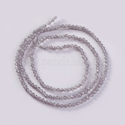 ガラスビーズ連売り  多面カット  ラウンド  ミックスカラー  2x2mm  穴：0.4mm  約183~187個/連  13.38