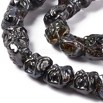 Half Rainbow Plated Electroplate Glass Beads&nbsp;GLAA-P028-HR02-1