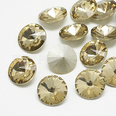 Pointed Back Glass Rhinestone Cabochons&nbsp;RGLA-T086-8mm-04-1