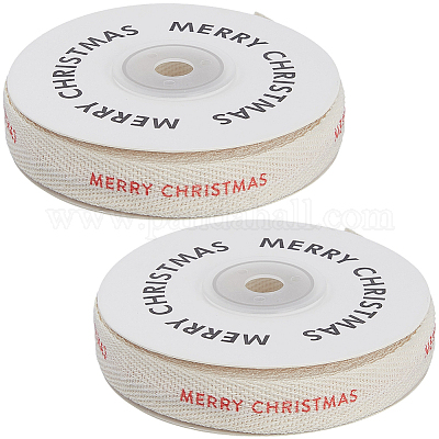 人工繊維リボン  言葉メリークリスマス  レッド  5/8インチ（15mm）  約10.00ヤード（9.14m）/ロール&nbsp;OCOR-WH20006-89A-1