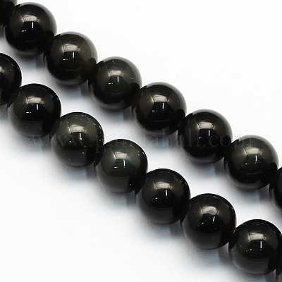 Natural Obsidian Round Beads Strands&nbsp;G-S156-4mm-1