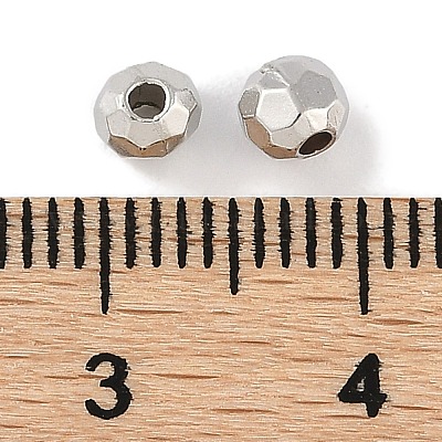 CCBプラスチックビーズ  ラウンド  多面カット  4x3.5mm  穴：1.4mm&nbsp;ALUM-U001-01B-01-1