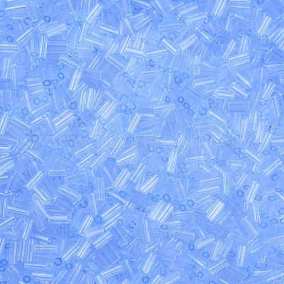 透明なガラスラッパビーズ  丸い穴  ライトブルー  3~8x2mm  穴：0.7mm  約450g /ポンド&nbsp;SEED-N005-001-C08-1