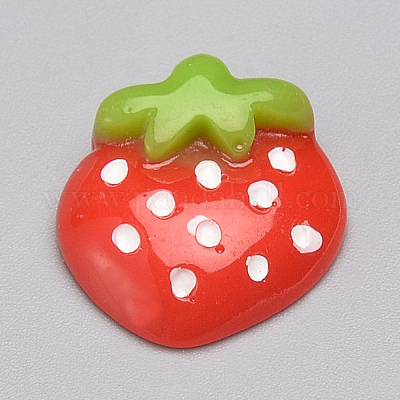 樹脂カボション  苺  レッド  15x16x5.5mm&nbsp;X-CRES-T005-34-1