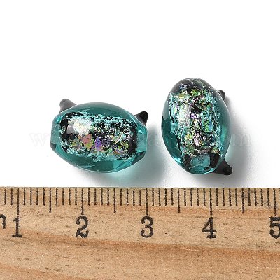 Handmade Foil Lampwork Beads Strands&nbsp;FOIL-Z001-04H-1