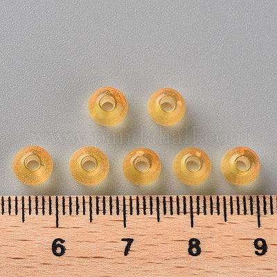 透明なアクリルビーズ  ラウンド  ゴールド  6x5mm  穴：1.8mm  約4400個/500g&nbsp;MACR-S370-A6mm-719-1