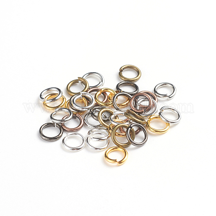 真鍮製オープンタイプ丸カン  ラウンド  ミックスカラー  18ゲージ  6x1mm  内径：4mm  500グラム&nbsp;KK-JQ0001-02-6mm-1