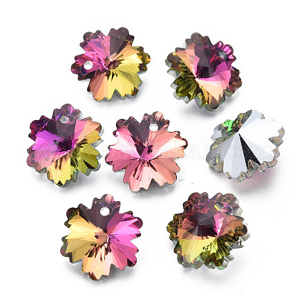 Electroplated Glass Charms&nbsp;EGLA-N006-015B-1