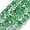 Transparent Crackle Glass Beads Strands, Chips, Sea Green, 3~7x8.5~12.5mm, Hole: 1.4mm, about 32.48''(82.5cm)