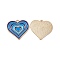 Alloy Pendants, with Enamel, Heart Charm, Golden, Deep Sky Blue, 25x26x1.5mm, Hole: 1.8mm