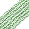 Handmade Lampwork Beads Strands,  2 Tone, Column, Spring Green, 3~4.5x2~4mm, Hole: 0.8mm, about 99~103pcs/strand, 15.35 inch(39cm)