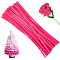 100Pcs DIY Plush Sticks, Chenille Stems, Pipe Cleaners, Kid Craft Material, Deep Pink, 300x6mm