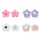 Transparent Resin Cabochons, with Glitter Powder, Flower, Mixed Color, 20x20x7mm