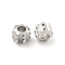 Brass Beads, Nickel Free, Flower, Platinum, 4x4x3mm, Hole: 1.6mm