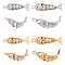 8Pcs 4 Colors Brass Pendants, Fish, Mixed Color, 33.5~39.5x9~10x6.5~7.5mm, Hole: 1.5~2.5x3~4mm, 2pcs/color