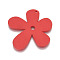 Wood Big Pendants, Flower, Dyed, Red, 57x56x2mm, Hole: 2mm