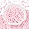 Opaque Baking Paint Glass Beads, Round, Pink, 5.5x4.5~5mm, Hole: 1mm, about 2500pcs/pound