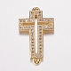Brass Micro Pave Cubic Zirconia Links&nbsp;ZIRC-F068-26G-1