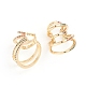 Brass Micro Pave Cubic Zirconia Cuff Earrings&nbsp;EJEW-G274-04G-2