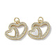Brass Micro Pave Cubic Zirconia Pendants&nbsp;KK-G485-34A-G-1
