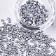 ペイントガラスビーズを焼く  キューブ  グレー  2~6x2x2mm  穴：0.8mm  約30000個/袋&nbsp;SEED-S023-11B-07-1