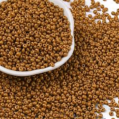 8/0 Baking Paint Glass Seed Beads, Round Hole, Teardrop, Sienna, 3x2mm, Hole: 1mm, about 18750pcs/pound