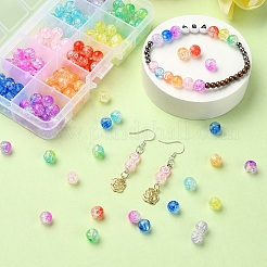 200Ps 10 Colors Transparent Crackle Acrylic Beads&nbsp;CACR-YW0001