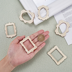 未完成の木片の装飾  DIYクラフト用品  額縁  アンティークホワイト  5.9~6x4.1~4.8x0.25cm&nbsp;WOOD-CJ0001-43