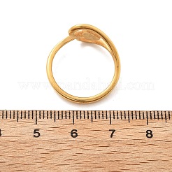 304ステンレススチールハート指輪  イオンプレーティング（ip）  ゴールドカラー  12.5mm  usサイズ6（16.5mm）&nbsp;RJEW-Q012-17G