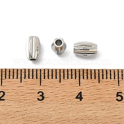 シェグレイスの真鍮ビーズ  バレル  カドミウムフリー＆ニッケルフリー＆鉛フリー  プラチナメッキ  6x4mm  穴：1.5mm&nbsp;XGR0115P-150P