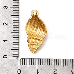 304ステンレスペンダント  イオンプレーティング（ip）  18KGP本金メッキ  巻き貝  24.5x12x5.5mm  穴：1mm&nbsp;STAS-Z157-21G-02