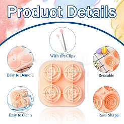 1Pc Pink Rose Silicone Ice Hockey Mold with 1Pc Clips&nbsp;ST-CJ0043-088