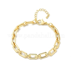 Brass Rectangle Link Chain Bracelets for Women Men&nbsp;BJEW-K273-08G