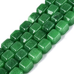 天然の天然翡翠ビーズ連売りを染めた  直方体の  グリーン  10~12x9~10x9~10mm  穴：0.6~0.9mm  約32~36個/連  14.37~16.34（36.5~41.5センチメートル）&nbsp;G-Q608-10I