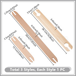 3Pcs 3 Styles Wood Knitting Looms Shuttles&nbsp;TOOL-GA0002-04
