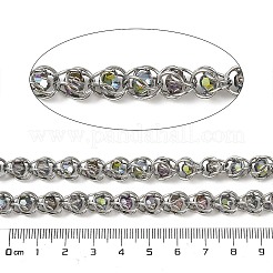 304ステンレススチールガラスリンクチェーン  溶接されていない  スプールで  グレー  10x8x8mm&nbsp;CHS-L029-10P-03