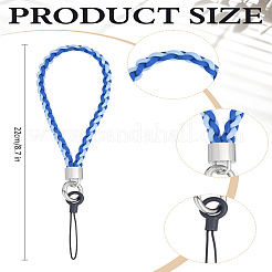 合金ポリエステルコットン携帯ストラップ  ナイロンコードとPVCファインディング付き  藤紫色  226mm&nbsp;HJEW-LP0001-95A