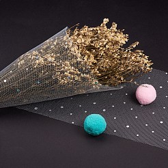 キラキラスパンコールデコメッシュリボン  チュール生地  スカートを作るためのチュールロールスプールファブリック  薄緑  6インチ（15cm）  約25ヤード/ロール（22.86メートル/ロール）&nbsp;OCOR-BC0008-29