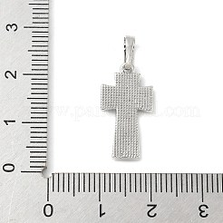 Brass Pave Natural White Shell Pendants&nbsp;KK-S522-01B-P