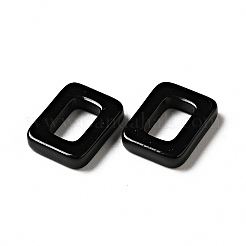 スプレー塗装された201ステンレス鋼の連結リング  長方形  ブラック  9.5x7.5x2mm  内径：4x5.5mm&nbsp;STAS-G304-06C
