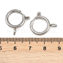 304ステンレススチールスプリングリング留め金  ステンレス鋼色  19x14x2.5mm  穴：3mm&nbsp;STAS-B095-05G-P